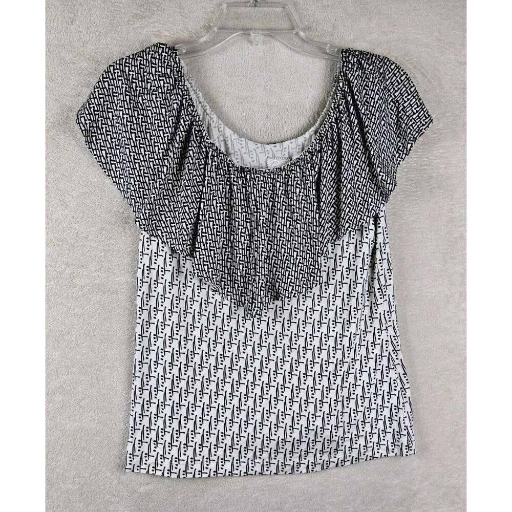 Postmark Anthropologie Women's Ruffle Neck Knit Blouse Top Size S